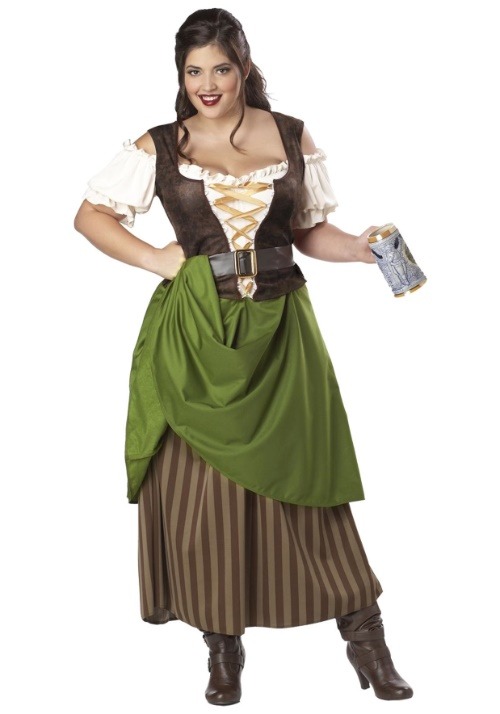 Halloween costumes for plus size women tavern maiden