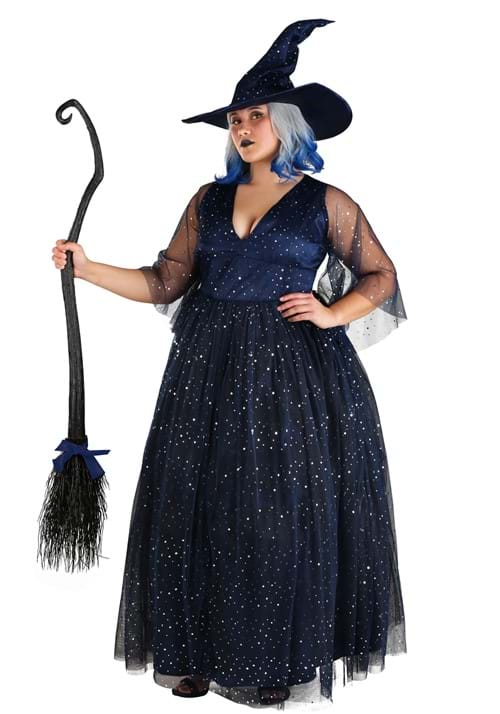 Modest Halloween witch costume for plus size women