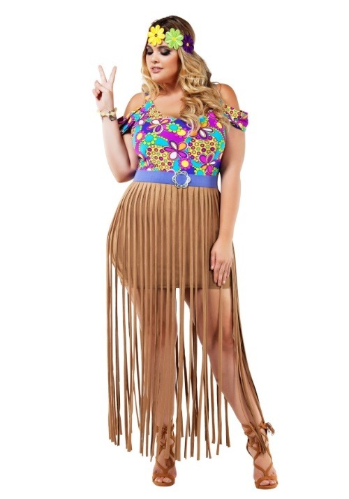 sexy Curvy Plus Size hippie Costumes For Women