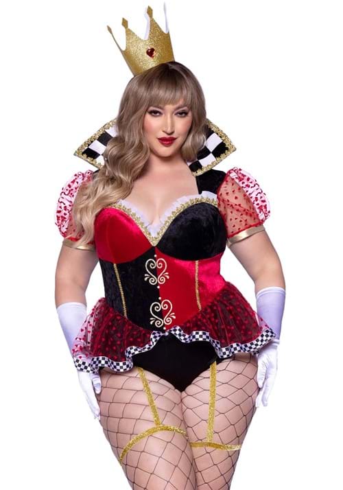 womens sexy plus size queen of hearts costume