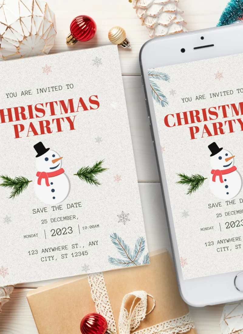 Personalized 2023 Digital Christmas Cards and Party Invitations for home and business