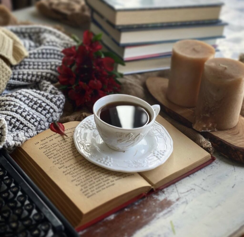 book aesthetic tea
