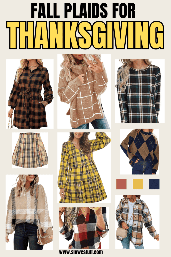 plaid looks with the best colors to wear for Thanksgiving