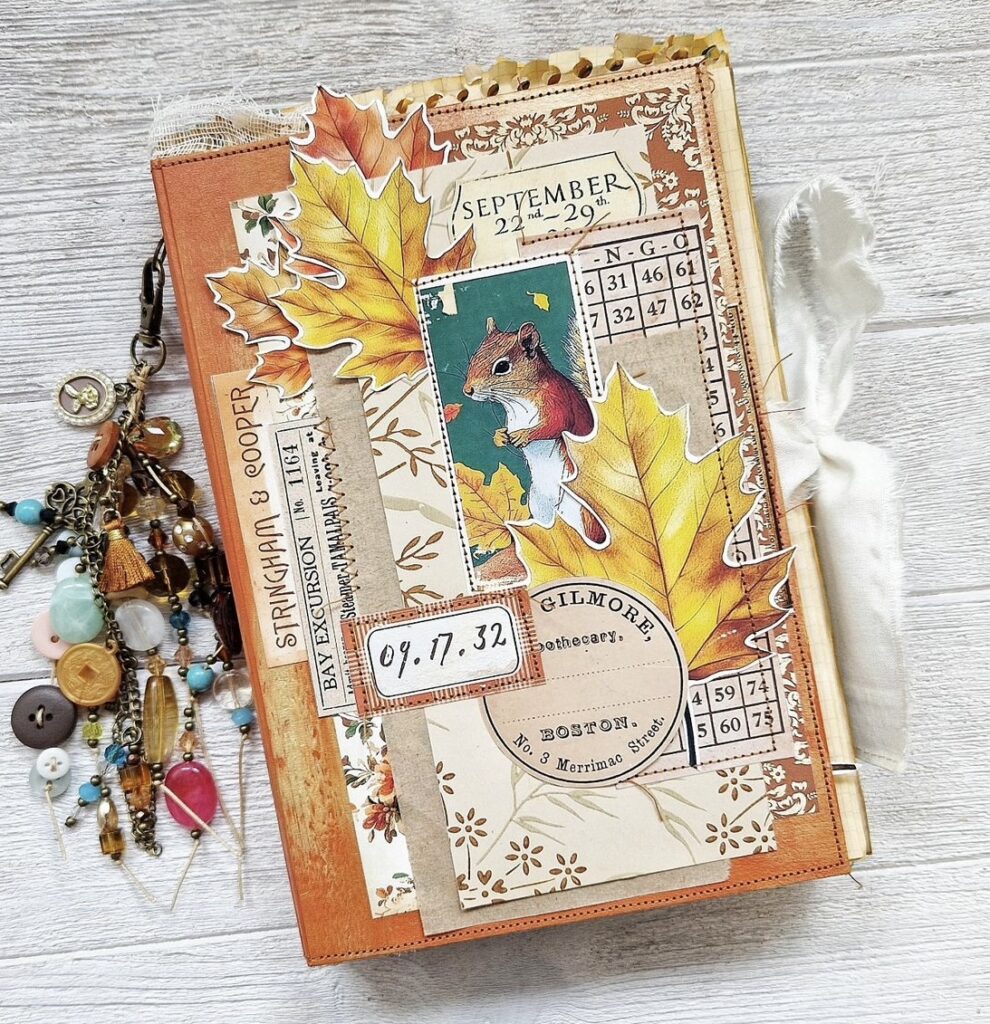 layout ideas for beautiful fall junk journal pages