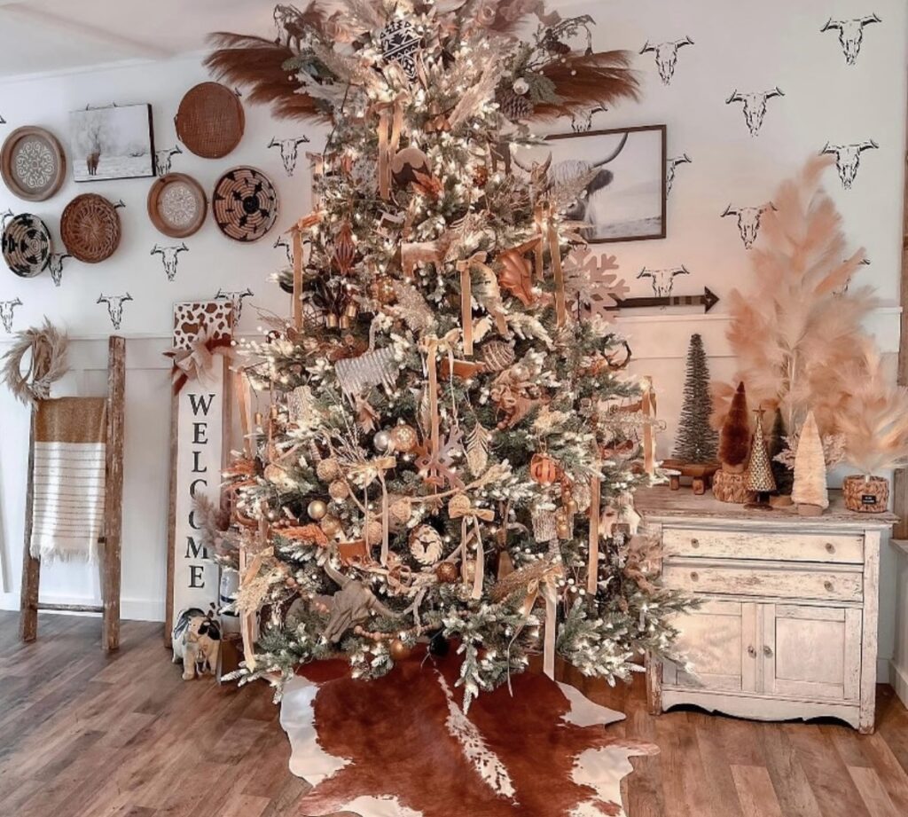 western christmas tree decoration ideas