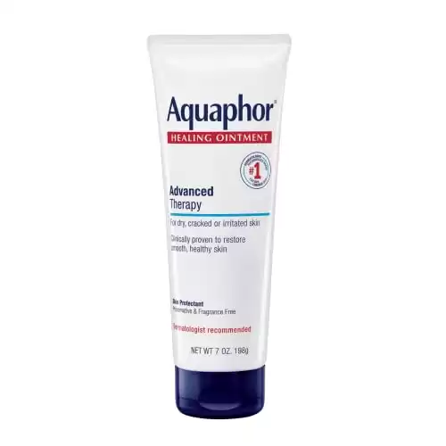 Aquaphor Healing Ointment Advanced Therapy Skin Protectant, Body Moisturizer for Dry Skin, Minor Cuts and Burns, Dry Cuticles, Cracked Heels, Hands and Lips, 7 Oz Tube