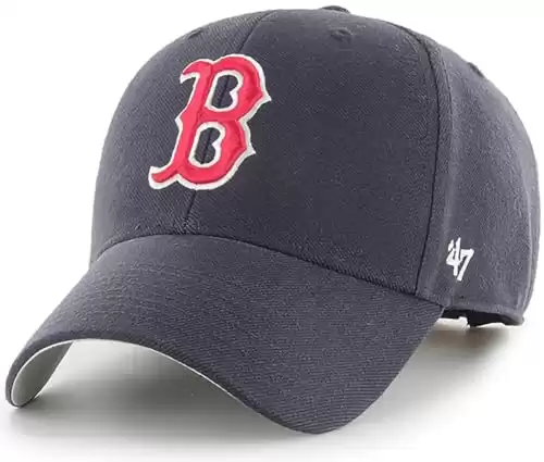 47 MLB Team Color Primary Logo MVP Adjustable Hat, Adult One Size Fits All - Boston Red Sox - Navy