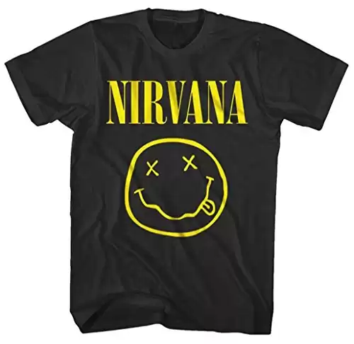 Nirvana Smile Face Logo T-Shirt - Black (XX-Large)