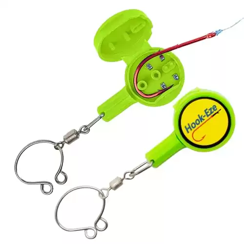 2023 Updated Design Hook Eze Fishing Gear Knot Tying Tool | Pack of 2 | Protect from Fish Hooks | Cool Gadgets | Ice & Fly Tie Fishing Gifts for Beginner Anglers - Green