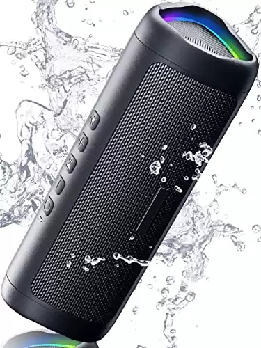 Bluetooth Speaker with HD Sound, Portable Wireless, IPX5 Waterproof, Up to 24H Playtime, TWS Pairing, BT5.3, for Home/Party/Outdoor/Beach, Electronic Gadgets, Birthday Gift (Black)