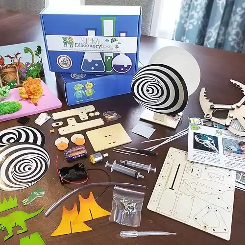 Monthly Subscription Kit - 6 Month Box - 18 STEM Projects - Boys & Girls - Children Ages 7-Teen - Educational Science Learning Toys & Lab Experiments Set - Perfect Kids Gift Crate