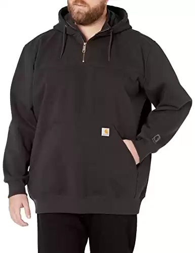 Carhartt Men's Rain Defender Loose Fit Heavyweight Quarter-Zip Sweatshirt, Black, X-Large