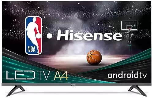 Hisense A4 Series 32-Inch Class HD Smart Android TV with DTS Virtual X, Game & Sports Modes, Chromecast Built-in, Alexa Compatibility (32A4H, 2022 New Model) ,Black