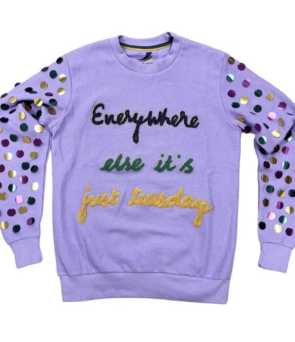 Just Tuesday Mardi Gras Pullover - Fleurty Girl