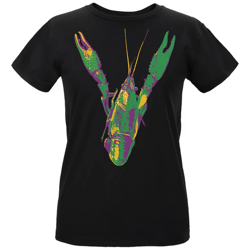 Mardi Gras Crawfish Womens Organic T Shirt Old Glory