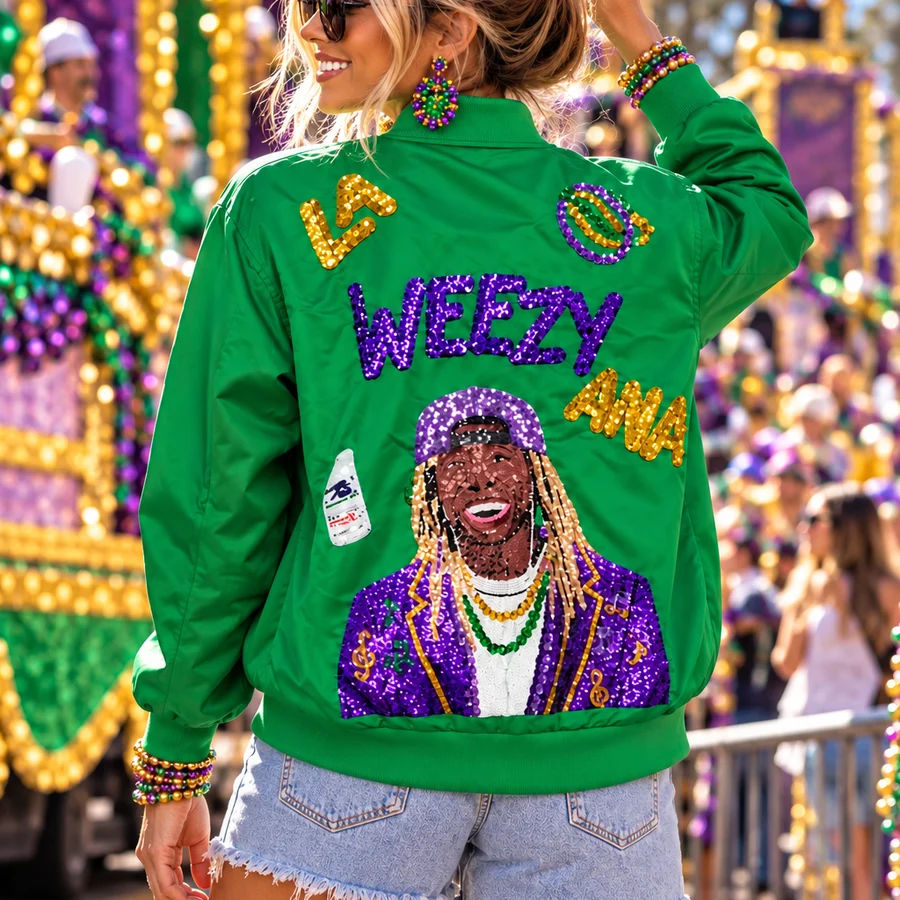 Mardi Gras La Weezy Ana Sequin Jacket SASH Clothing Bar