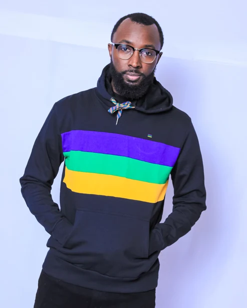 Black Chest Stripe Adult Pullover Hoodie Sweatshirt Mardi Gras Creations