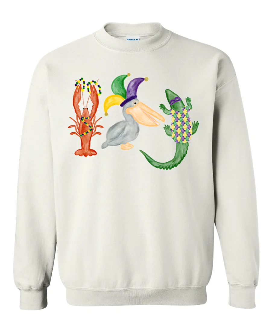 Bayou Mardi Gras - Fleece Crew Sweatshirt Malyn Grace