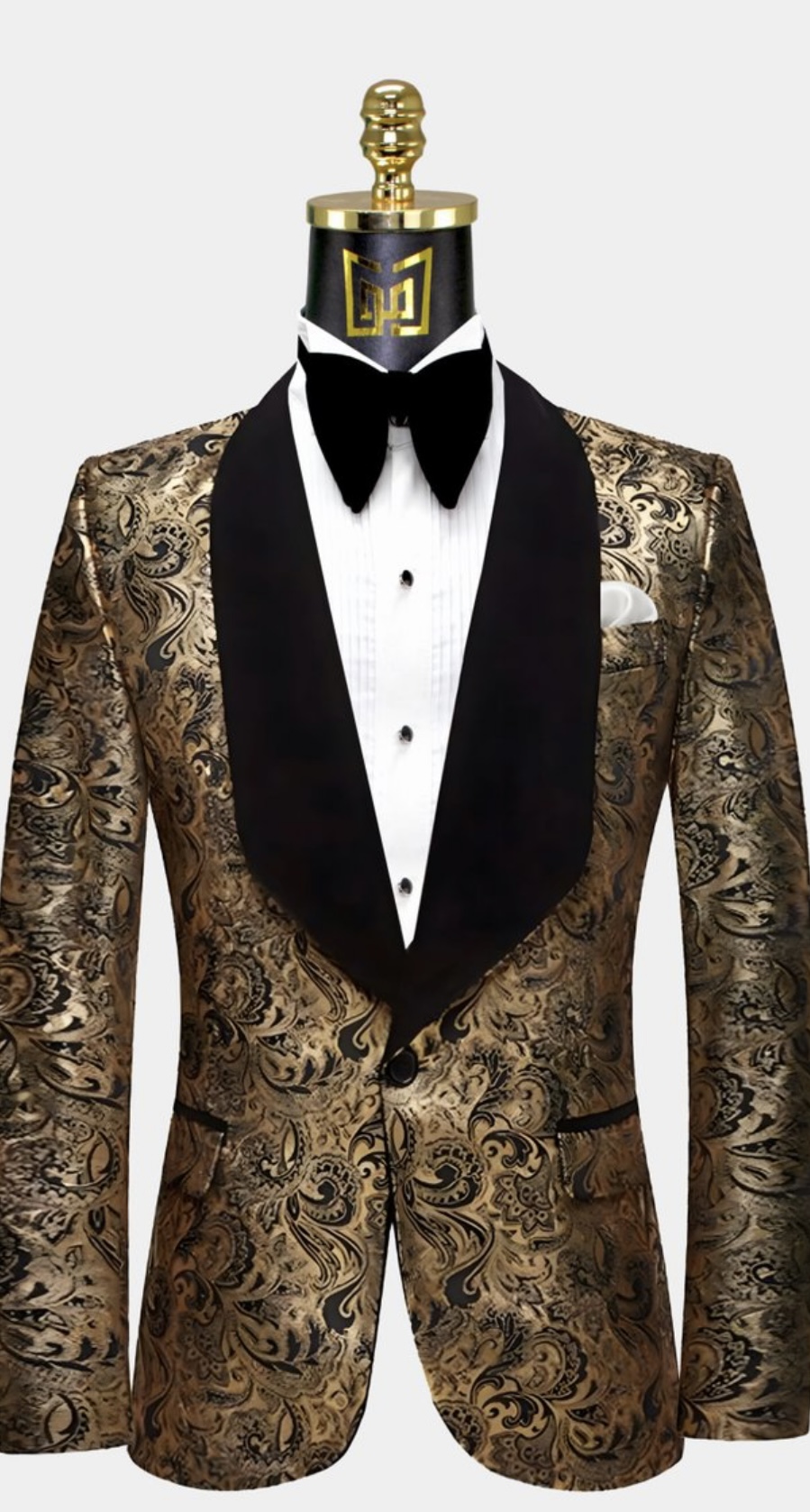 Black and Gold Paisley Tuxedo Jacket | Gentleman's Guru