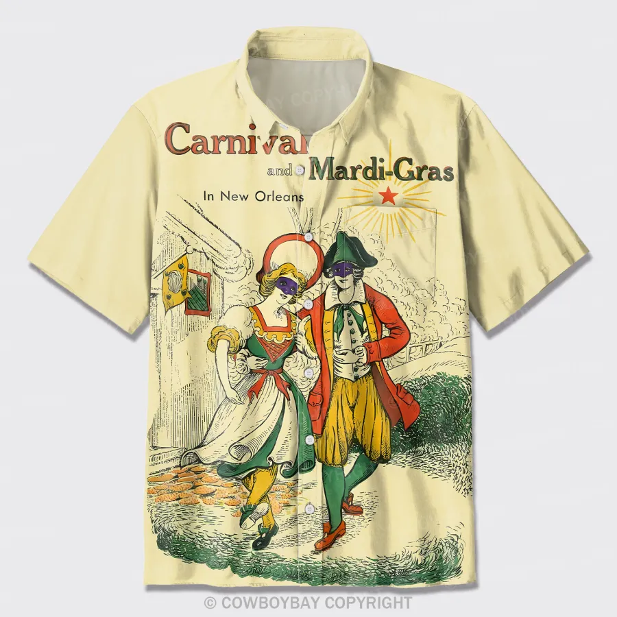 Vintage Mardi Gras Button Up Shirts Sale-Cowboybay