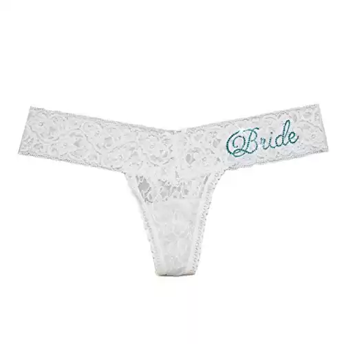 Classy Bride Wedding Underwear Bedazzled Bridal Lingerie for Women - White