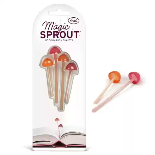 Genuine Fred Magic Sprout, Mini-Mushroom Bookmarks - Set of 4 - Two Sizes & Colors - Soft, Flexible Silicone - Fun Stocking Stuffer, Gift for Book Lovers, Teachers, Back to School - Cottagecore De...