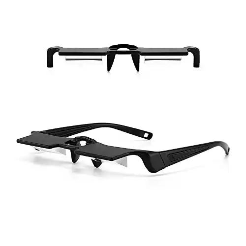 BywoBywo Lazy Glasses - Horizontal Reading Glasses - Upside Down 90 Degree Glasses for Lying down Reading, Prism Glasses for Reading In Bed (black)