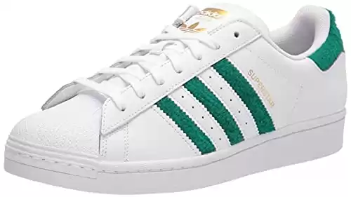 adidas Originals Men's Superstar Sneaker, White/White/Gold Metallic, 9.5