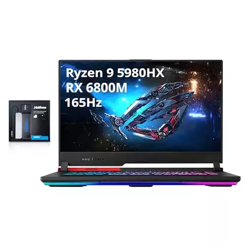 ASUS ROG Strix G15 Advantage Edition Gaming Laptop, 15.6" QHD 165Hz Display, 64GB RAM, 4TB PCIe SSD, AMD Ryzen 9 5980HX, RGB Backlit Keyboard, Radeon RX 6800M, Win 11 Pro, Black, 32GB USB Card