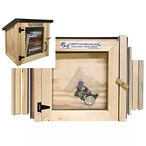 LITTLE FREE LIBRARY® Unfinished Kit with Official Charter Sign and World Map Access Included, Amish Crafted in America, Share Books, Support the Nonprofit that Builds Community and Expands Book Acces...