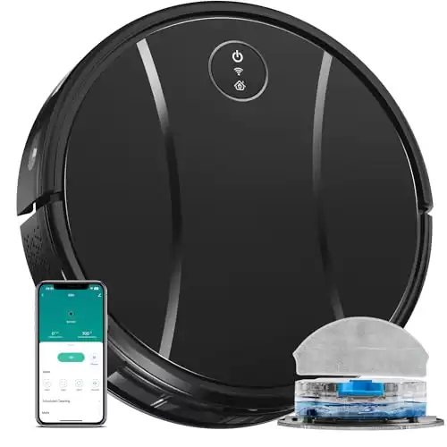 Tipdiy Robot Vacuum and Mop Combo, 4200Pa Powerful Robotic Vacuum Cleaner with Self-Charging, Home Automatic Robot Aspiradora for Hardwood Floor, Low Carpet, Pet Hair, App&Voice&Remote Control