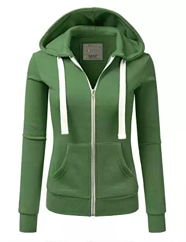 DOUBLJU Lightweight Thin Zip-Up Hoodie Jacket for Women Girls Kids with Plus Size