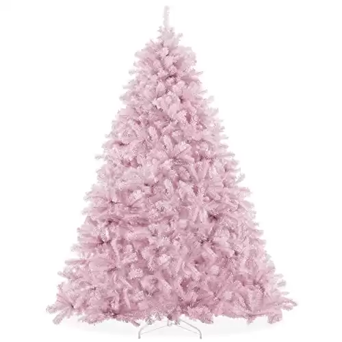 Casafield 6FT Pink Spruce Artificial Holiday Christmas Tree with Sturdy Metal Stand