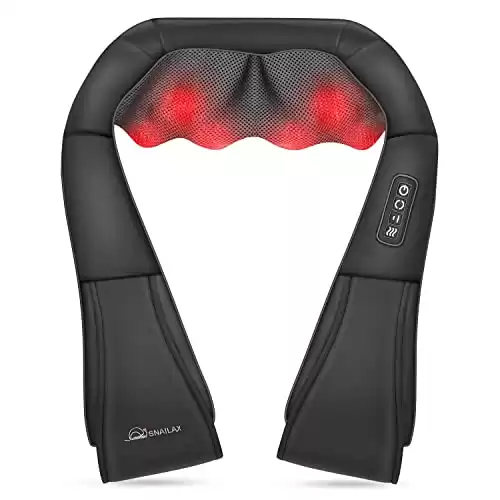 Snailax Shiatsu Neck and Shoulder Massager - Back Massager with Heat, Deep Kneading Electric Massage Pillow for Neck, Back, Shoulder,Foot,Body