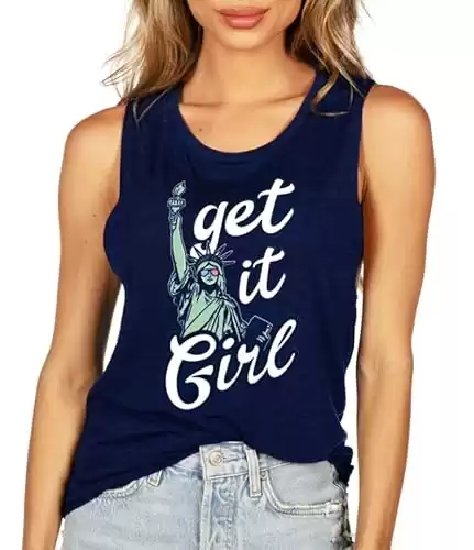 Tipsy Elves Women's USA Get it Girl Tank Top Size Small