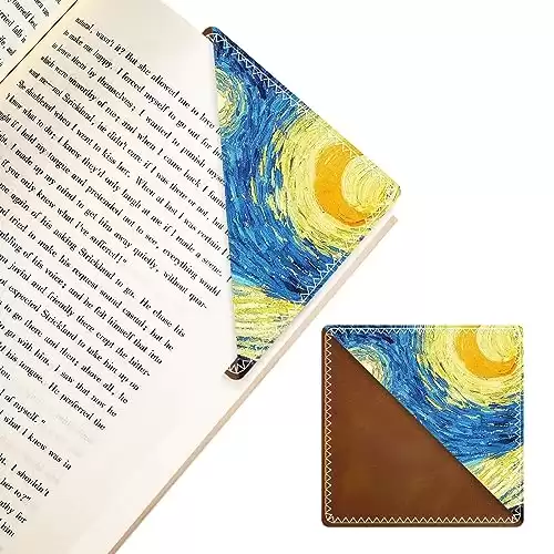 Personalized Leather Bookmarks, Fun & Cute Book Accessories for Reading Lovers, Unbreakable Page Markers for Women Men Girls Boys Student Teacher Kids Retirement Birthday Gifts (Starry Sky)