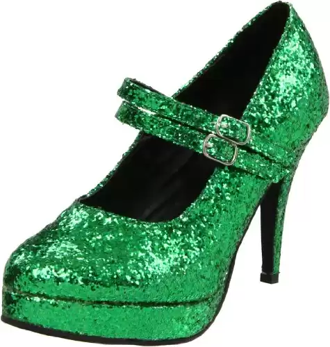 Ellie Shoes Women's 421-Jane-G Maryjane Pump,Green Glitter,6 M US