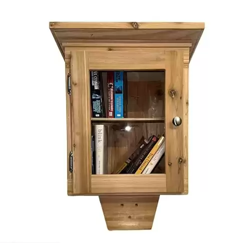 Tiny Library, with shelf, handmade cedar.