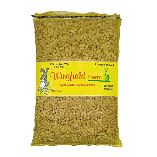 Wingfield Farm WINGFIELD-25 25 lb Virginia in Shell Animal Peanuts (25lb Bag) for Wildlife, Yellow