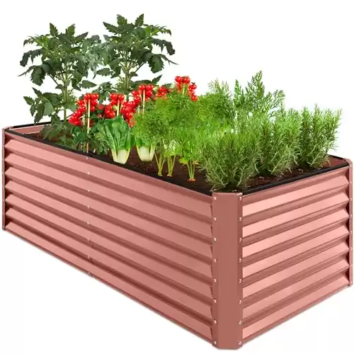 Best Choice Products 6x3x2ft Outdoor Metal Raised Garden Bed, Deep Root Box Planter for Vegetables, Flowers, Herbs, and Succulents w/ 269 Gallon Capacity - Terracotta