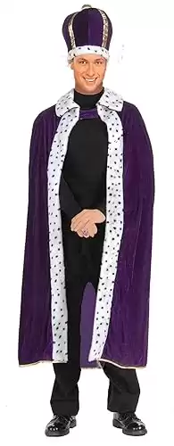 Rubies Men's King Robe and Crown Set, One Size for Themed Parties and Halloween