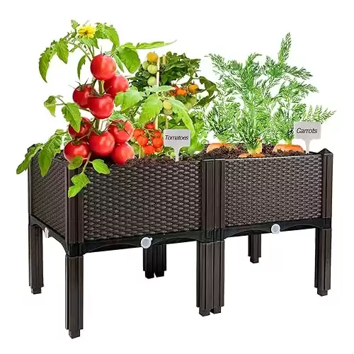 NACREEN Raised Garden Bed with Legs Planters for Large planters Outdoor Plants Elevated Plastic Garden Planter Boxes Plant pots for Patio Backyard Porch Deck to Planting Flowers Vegetables and Herbs