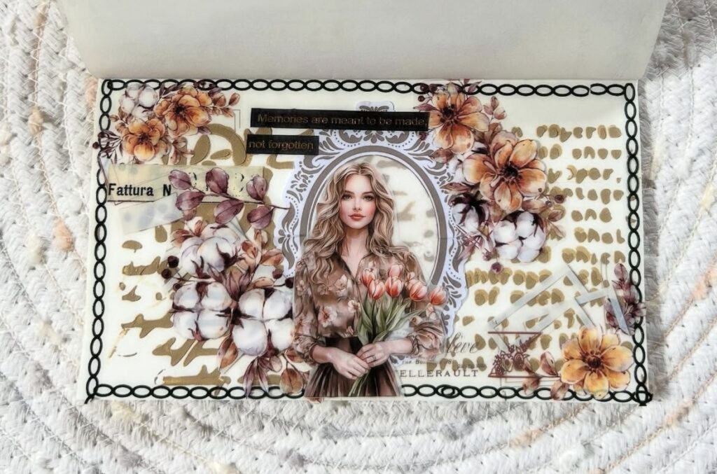 Soft neutral junk journal layout using kraft paper, delicate florals, and vintage handwriting. slowestuff.com