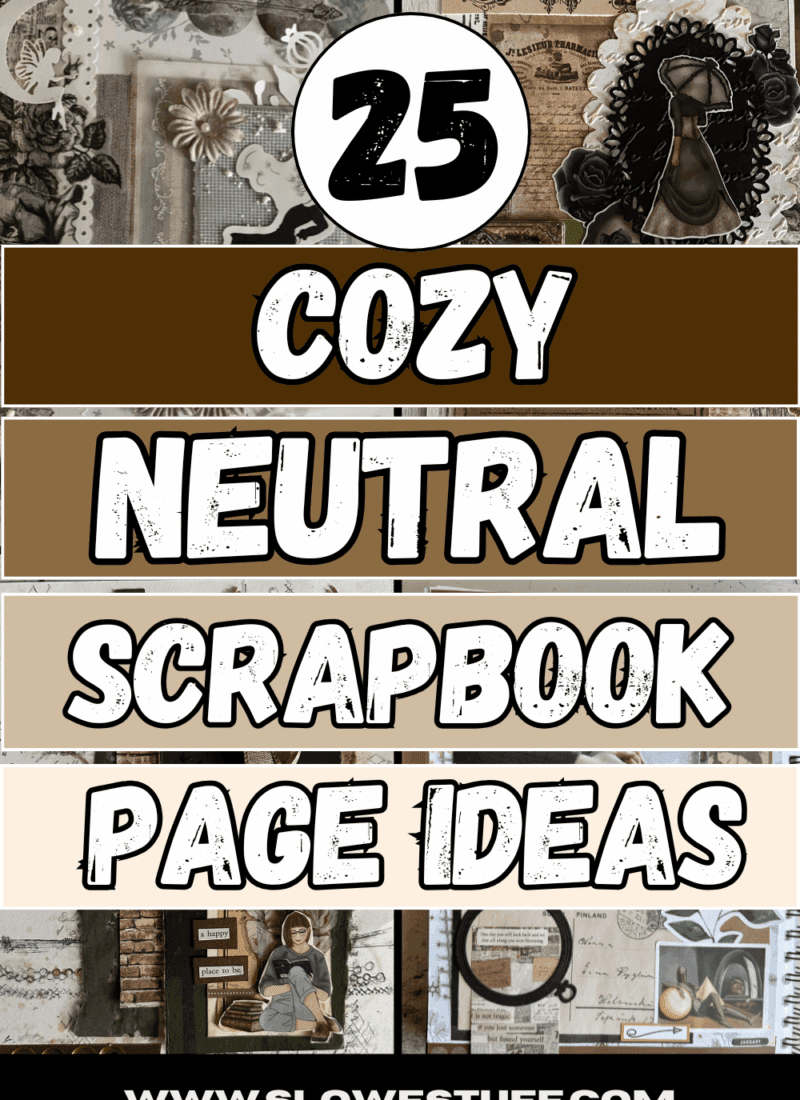 25 Soothing Neutral Scrapbook Ideas & Junk Journal Layouts