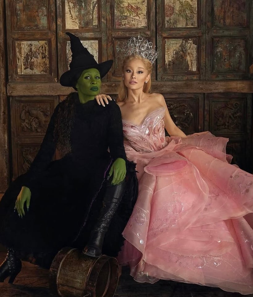 Ariana Grande as Glinda in a pink gown from Wicked, perfect for a Wicked Halloween costume idea | www.slowestuff.com