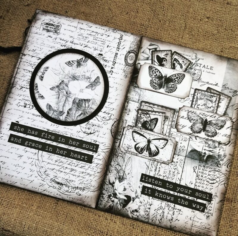 25 Striking Black and White Scrapbook Ideas & Junk Journal Layouts ...