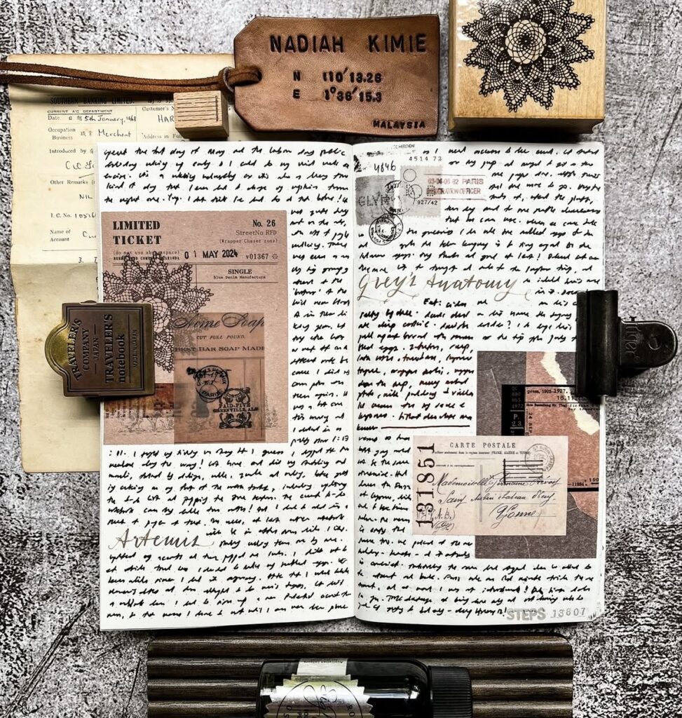 Scrapbooking with neutrals—soft beige backgrounds, vintage ephemera, and minimal design for cozy layouts. slowestuff.com
