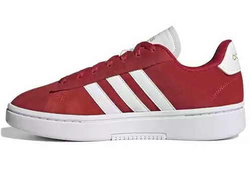 adidas Women's Grand Court Alpha Sneaker, Better Scarlet/White/Gold Metallic, 5.5