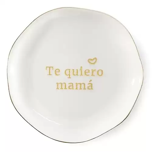 HOME SMILE I Love You Mom Gifts in Spanish Mother's Day Birthday-Te Quiero Mama Ring Dish