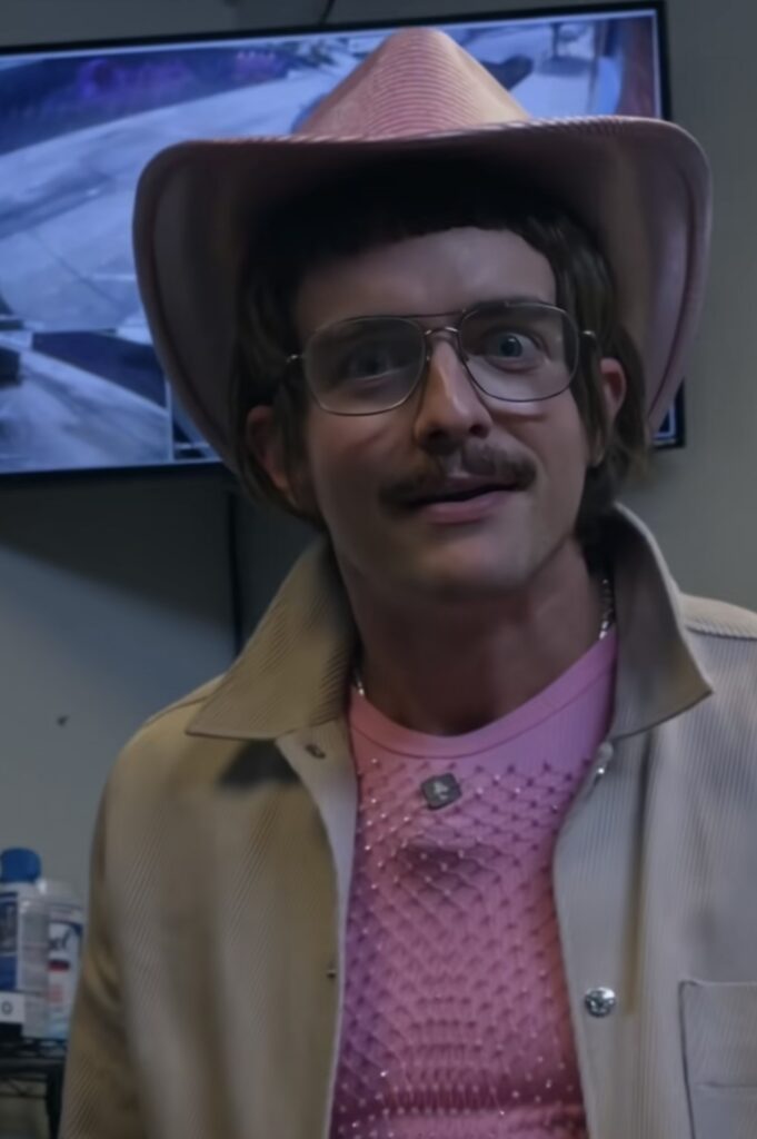 Image of Chit dressed in Pink Pony Club gear, carrying a Subway wrapper, referencing his love of Chappell Roan from the viral TikTok series. Credit: @renshawjay